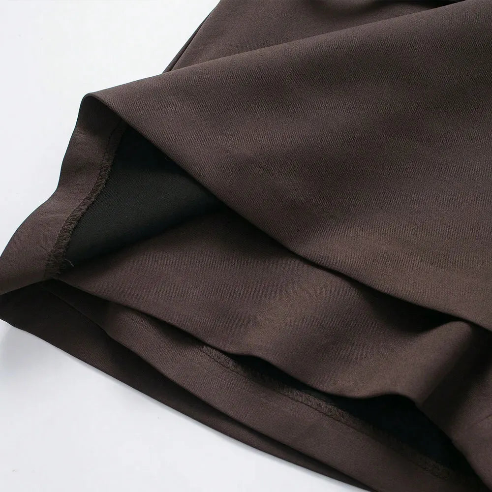 Women's Solid Color Skort with Belt Side Zipper Casual Shorts Skirts Fashionable And Stylish Women's Clothing