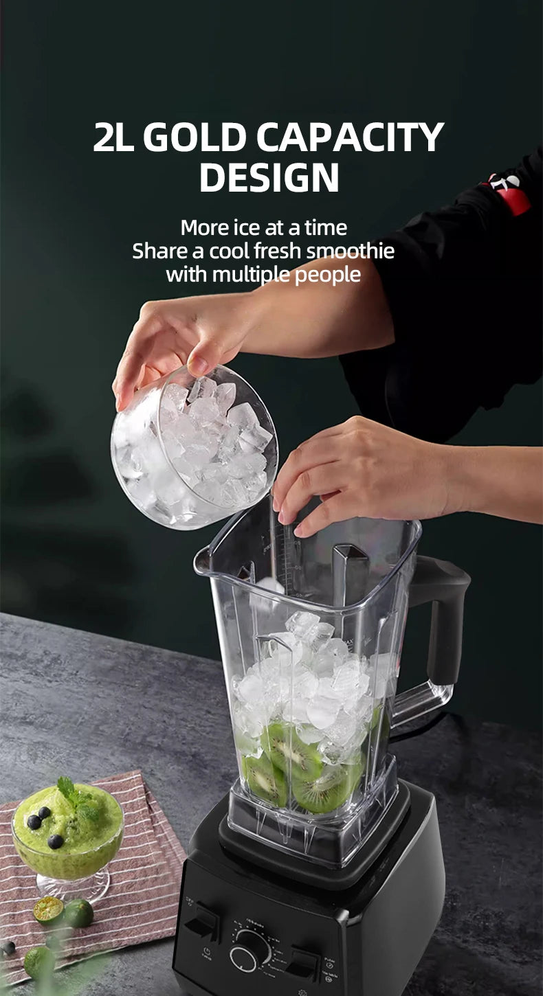 Fully Automatic Wall-Breaking Commercial Blender High Power Stationary Mixer Food Processor Ice Smoothie Juicer Machine Kitchens