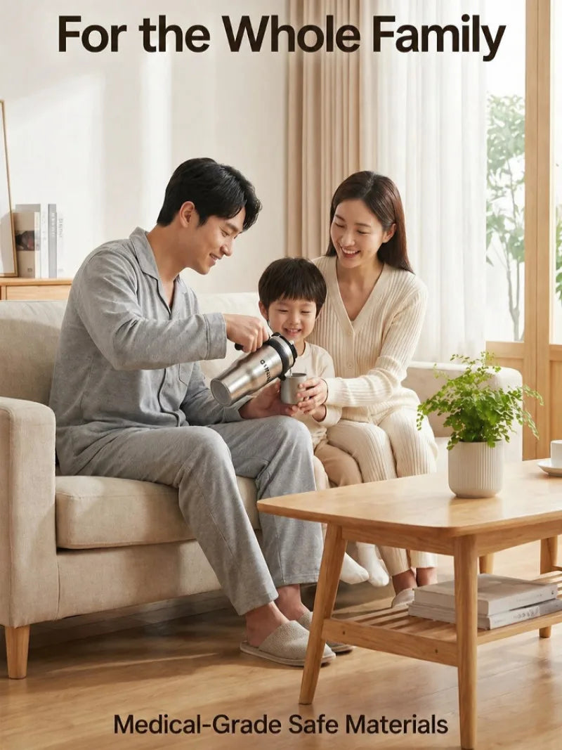 1200ml Vacuum Insulated Travel Mug 316 Stainless Steel Tumbler with Handle Straw Tea Infuser Double Lid Keep Cold Hot for Home