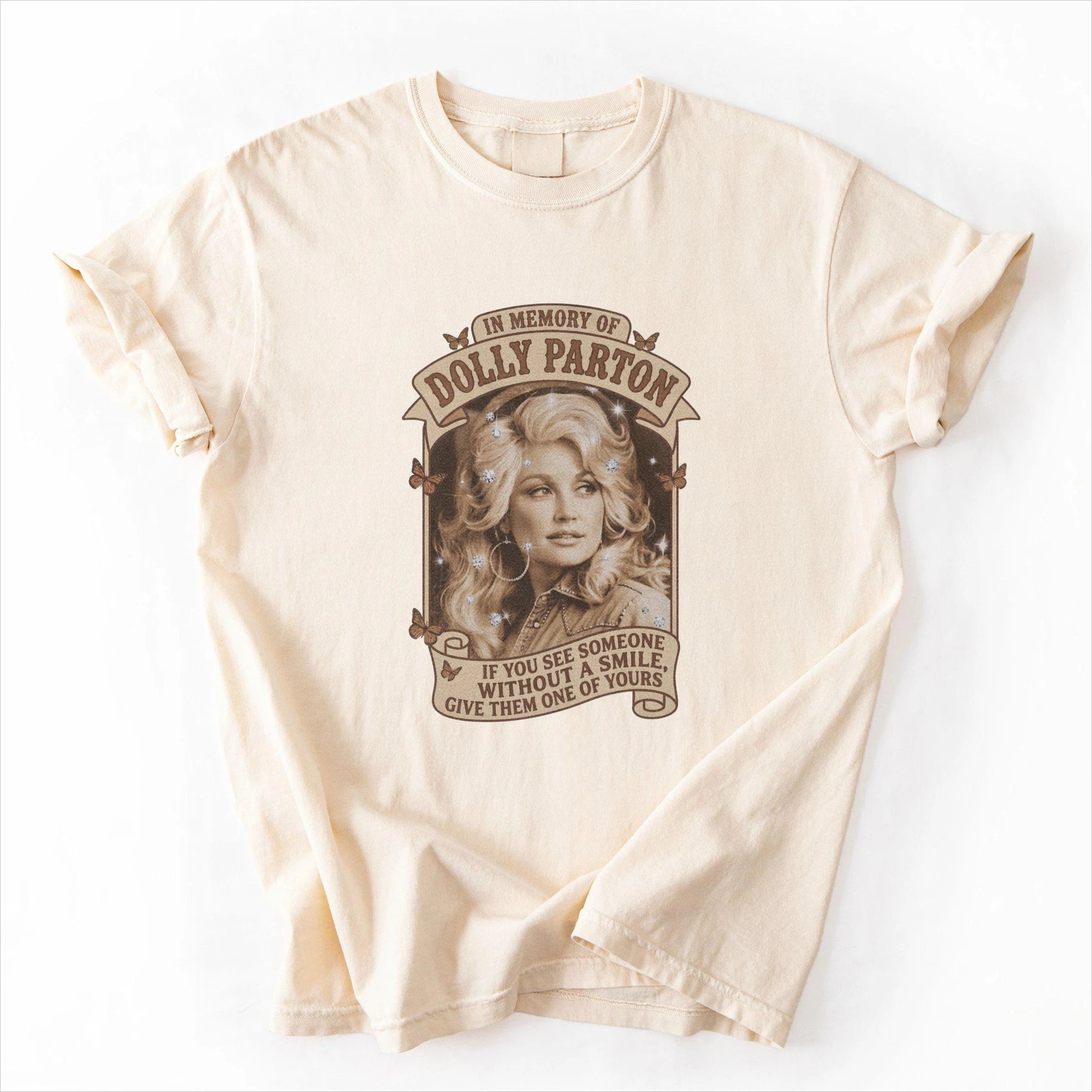In Memory of Dolly Shirt Vintage Tribute Cowgirl Top Women Short Sleeve Author Print T-shirts