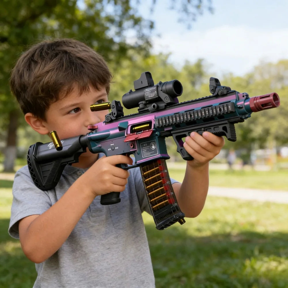 Full Automatic Continuous Firing M416 Soft Bullet Gun Shell Eject Assault Rifle Model Ideal Gift for Boys Outdoor Shooting Fun
