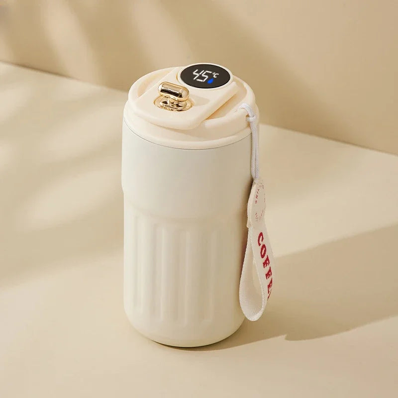 450ml Thermos Bottle Smart Display Temperature 316 Stainless Steel Vacuum Cup Office Coffee Cup Business Portable Thermal Mug