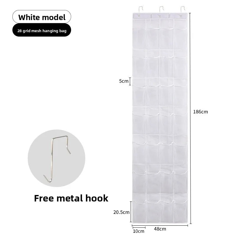 Over The Door Shoe Rack with 24 Large Mesh Pockets Hanging Shoe Organizer for Closet Hanging Shoe Rack Holder Hanger