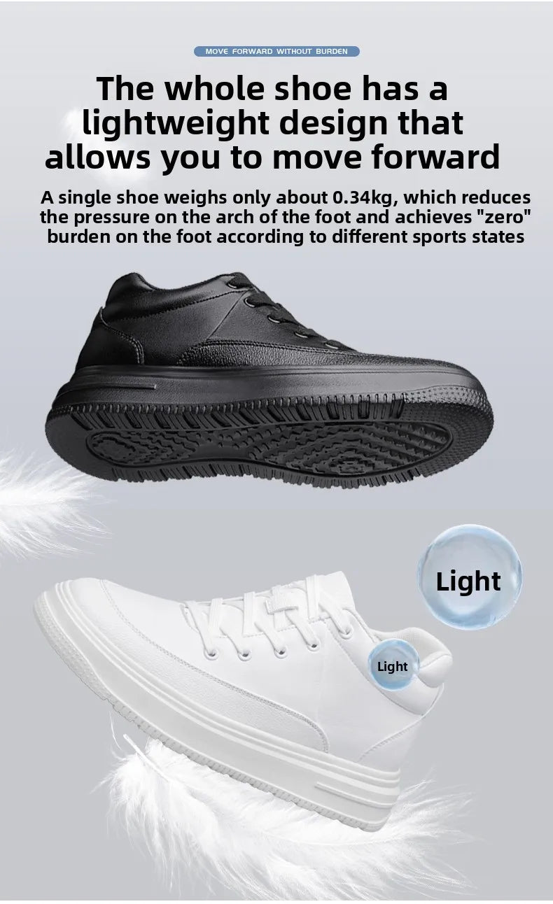 New Invisible Inner Height Increasing Men's Shoes 8cm Trendy Sports Shoes White Shoes British Height Increasing Casual Sneakers