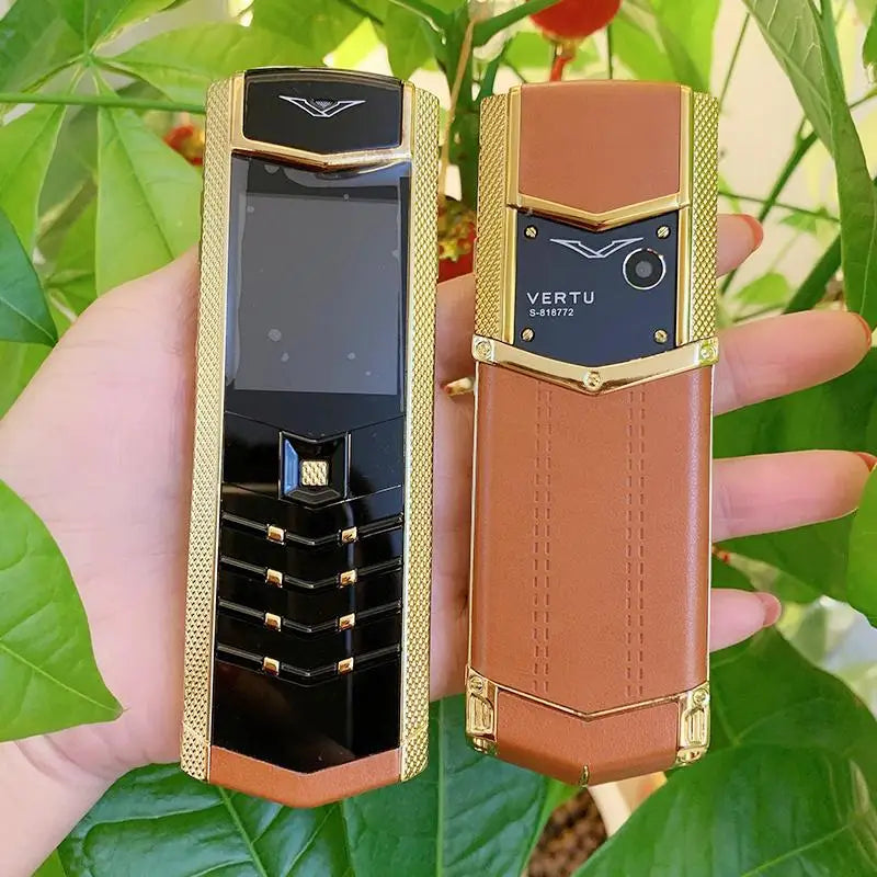 V9 Straight Plate Mobile Phone with Metal Leather Body, Dual Card Dual Standby Invisible Keyboard, GSM 2G Network, Elderly Phone
