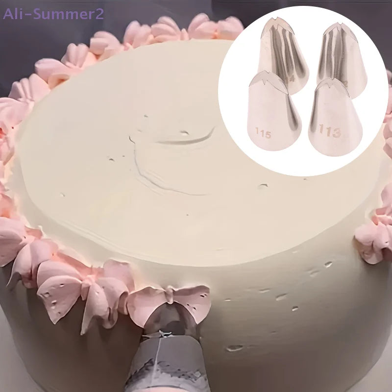 {Summer2} #112 #113 #114 #115 Leaf Shape Piping Nozzle 4 Pcs Set Pastry Icing Tips For Cake Cream Decorating Baking DIY