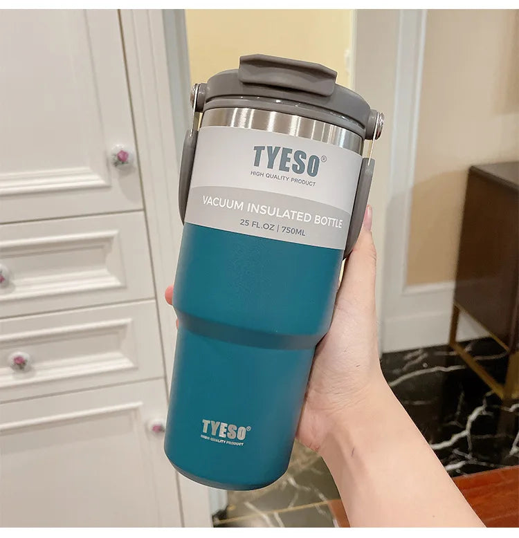TYESO Large Capacity Stainless Steel Thermo Bottle Car Coffee Cup Keep Cold and Heat Thermal Mug Sport Water Bottle Vacuum Flask