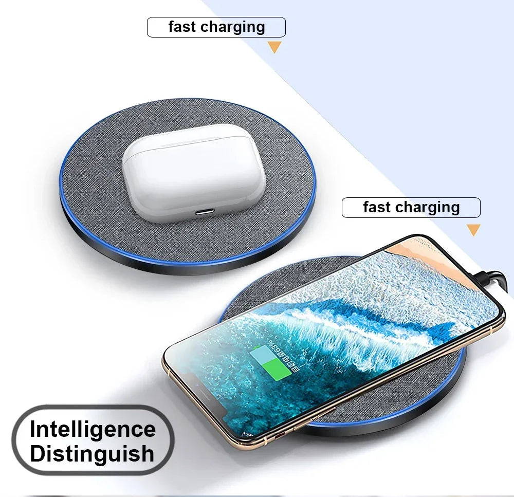Ultra-Thin Fast Wireless Charger Pad for Samsung Galaxy S25  iPhone 17 16 15 14 13 Pro Max Wireless Induction Charging Station