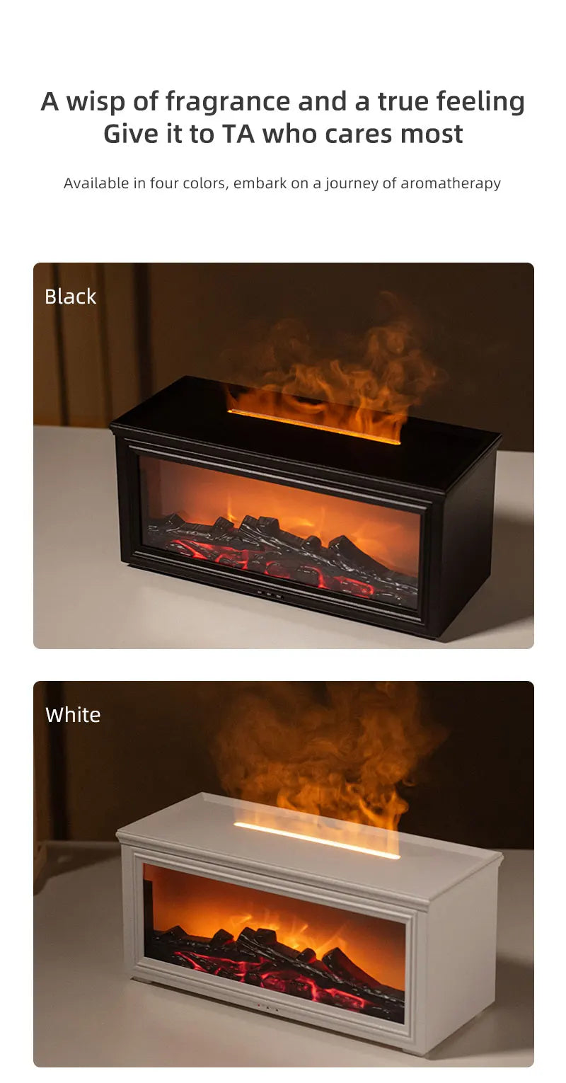 7 colors of essential oil fireplace diffuser mini flame aromatherapy fireplace humidifier aromatherapy oil diffuser AG-HY05