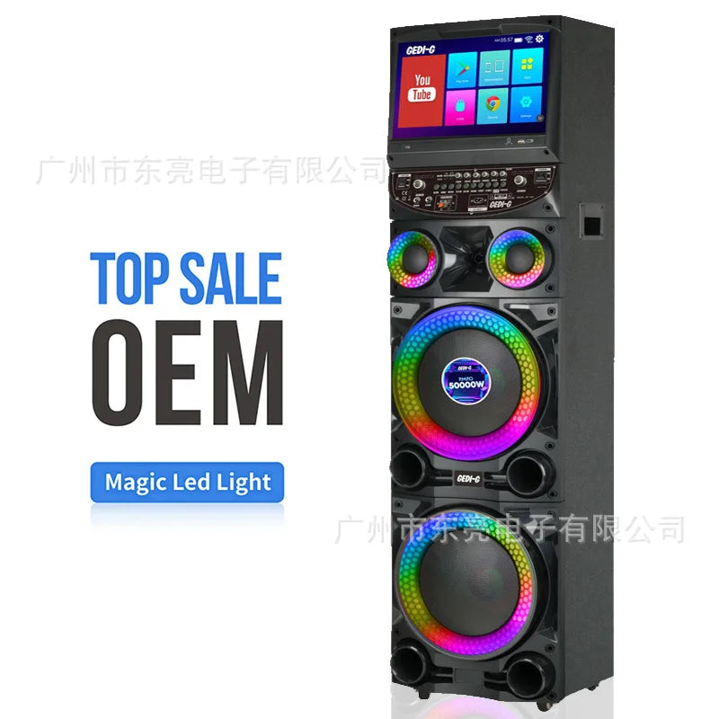 GD-1422 Audio KTV Bluetooth Video Outdoor Speaker with Display Screen Microphone All-in-one Machine K-point Singing Microph