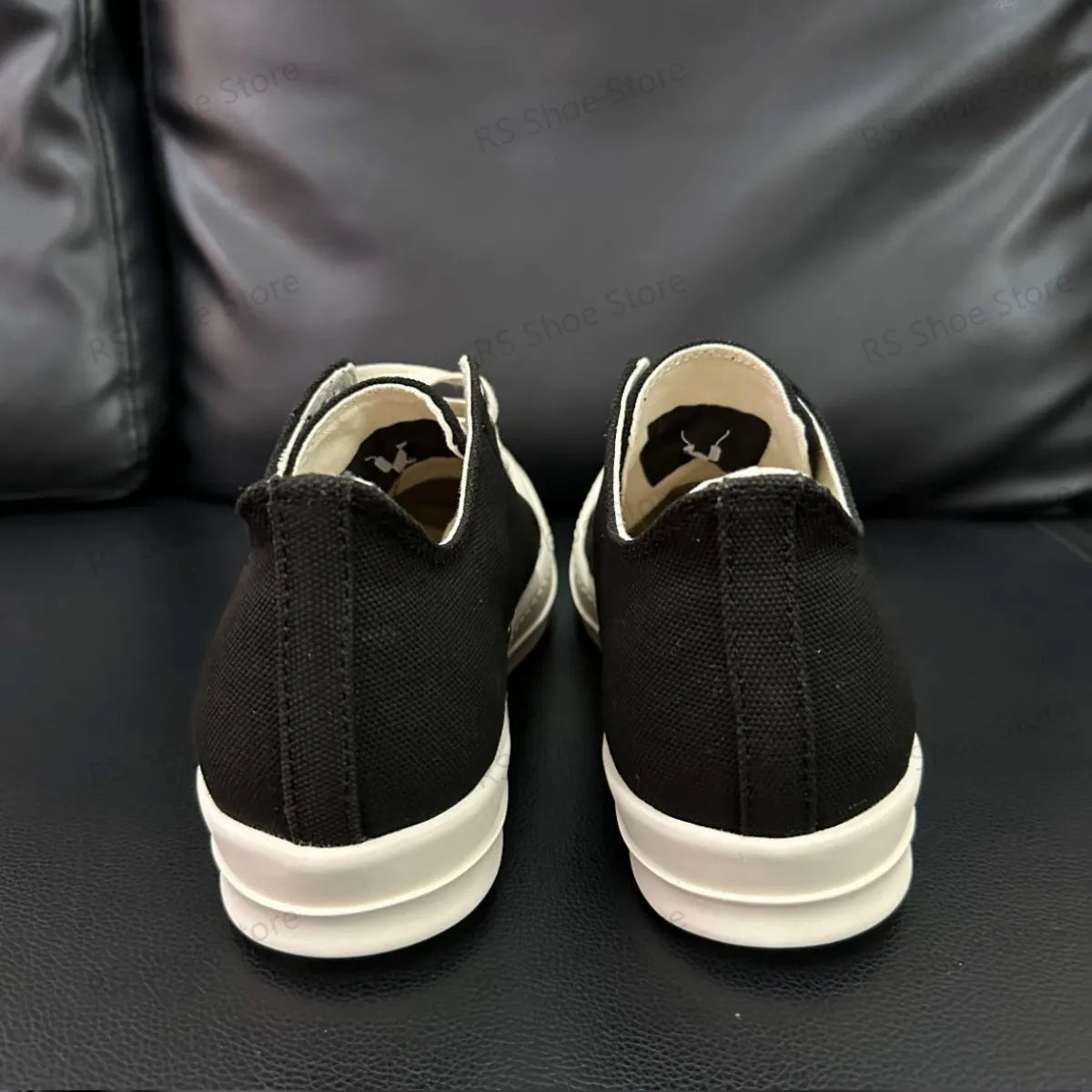 Ro Classic Men Shoe Women Sneakers Black Canvas Low Top Casual Shoes Thick Sole Lace Up Luxury Flat Sneaker