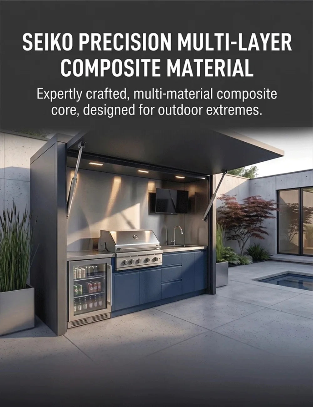Custom 304 Stainless Steel Villa Outdoor Kitchen Shelter, BBQ Grill for Garden Backyard Outdoor Cooking