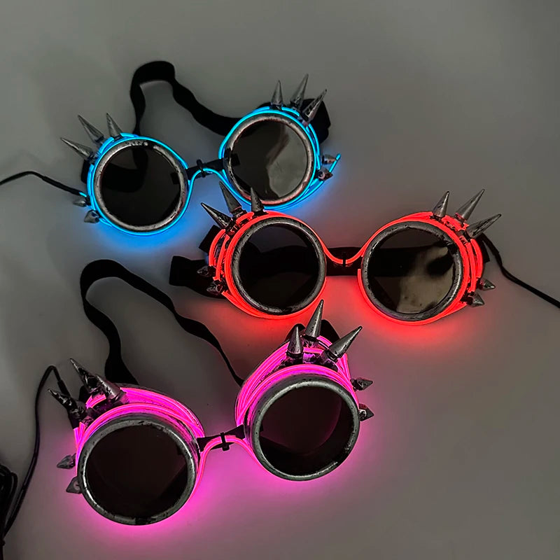 New Cool Cyberpunk Style Glasses Glowing Party Decor Luminous LED Sunglasses Lighting Up Bar Rave Music Dancing Party