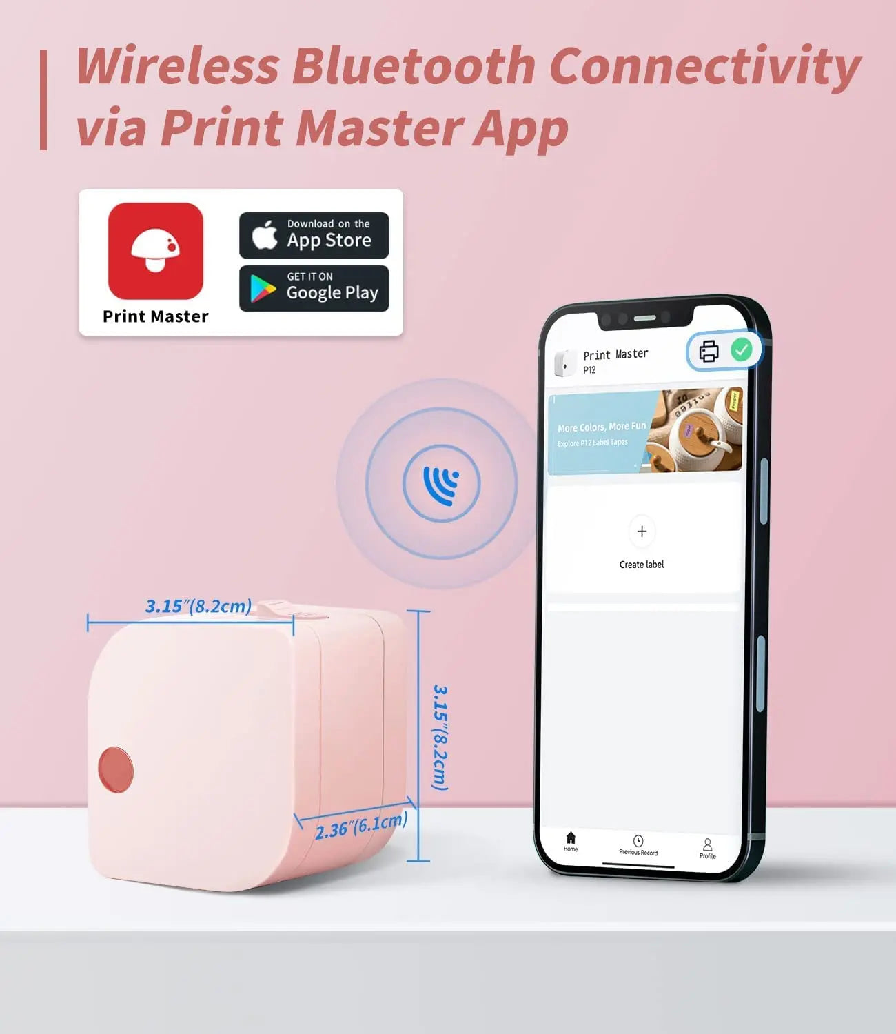 Phomemo P12 Pro - Etiquetadora Bluetooth Recargable con Cinta de Satén 12mm
