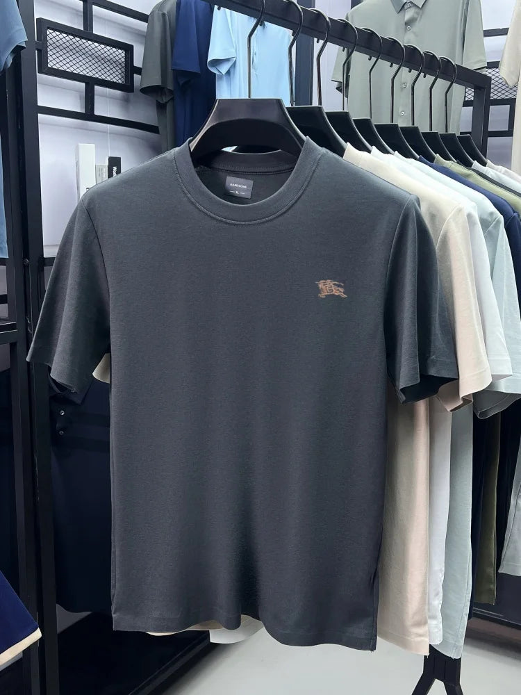Luxury brand breathable cotton short sleeved exquisite Paul Pony embroidered T-shirt summer comfort casual round neck men's wear