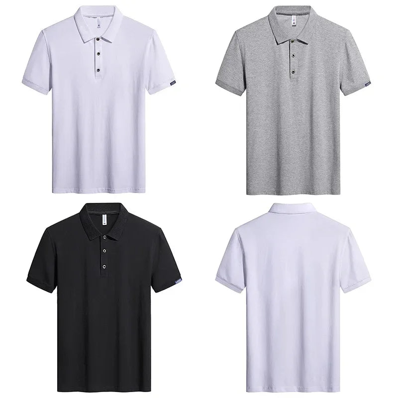 Large Size Men's Polo Shirt Cotton 2024 Summer 6xl Husband Business Collar White Black Short Sleeve Plus 8xl 7xl Tops Shirt Male