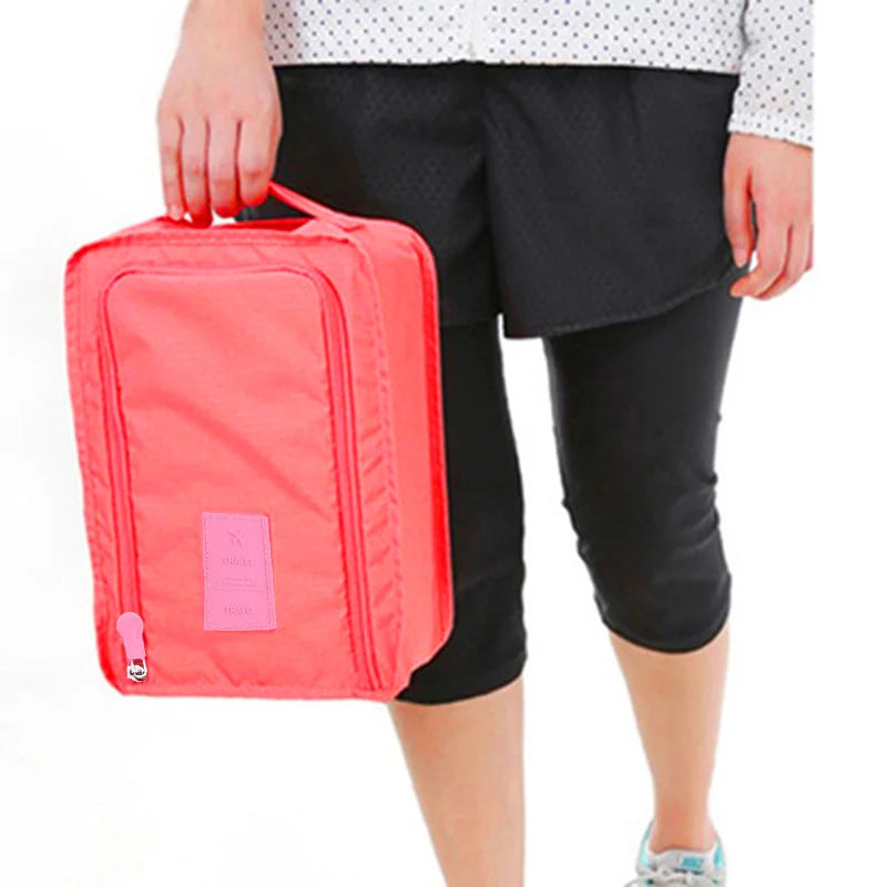 Portable Shoe Bags Travel Holds Multifunction Folding Storage Handbag High Capacity Mini Solid Color Shoe Pouch Organizer