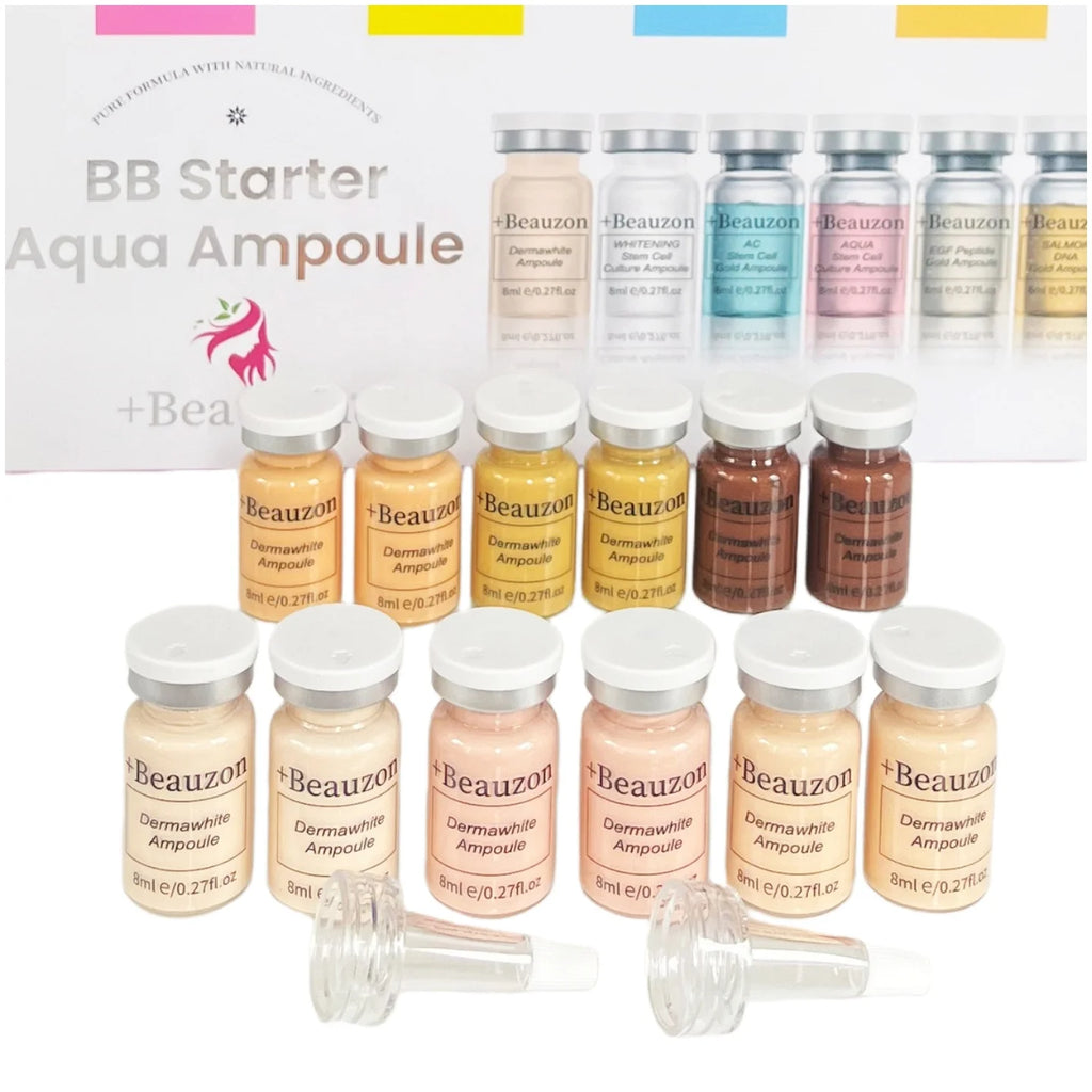 8ml BB Cream Hyaluronic Acid Facial Glow Serum Ampoule Essence Peptide Moisturizing Foundation Skin Rejuvenation Care Beauzon