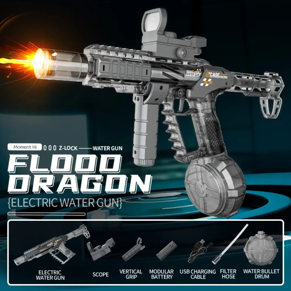 Powerful Electric Water Gun Toy Capacity High Speed Long Range Continuous Shooting SLR Model Summer Outdoor Toys
