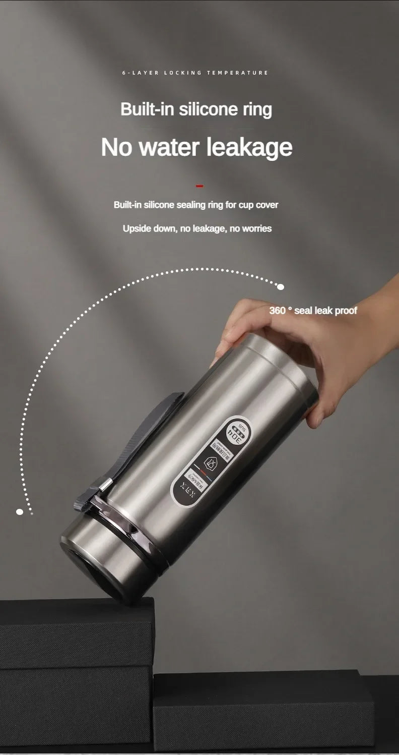 New Vacuum Flask Portable Cups Stainless Steel Thermos Bottle with LED Temperature Display Sus304 Tea Water Bottle