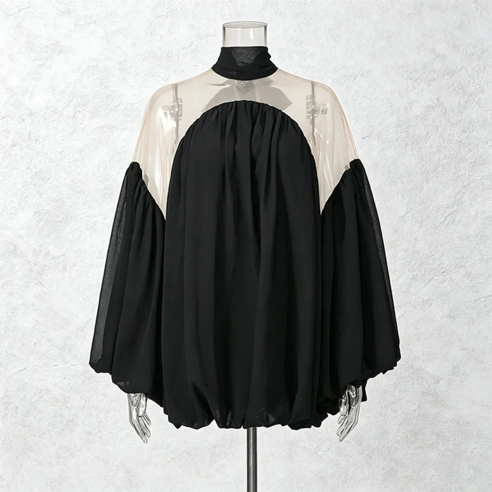 French Design Women's Shirt 2026 Summer New Off-the-shoulder Lantern Sleeves Solid Color Sweet Y2k Loose Versatile Shirts Ladies