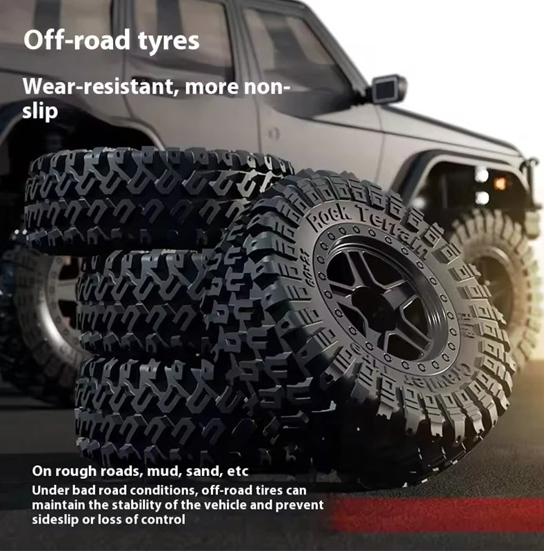 New 1:18 Scale Remote Control Off-Road Climbing Car Linked Headlights Full Proportion  2.4G 4WD Motor Pickup Model Toys Gift