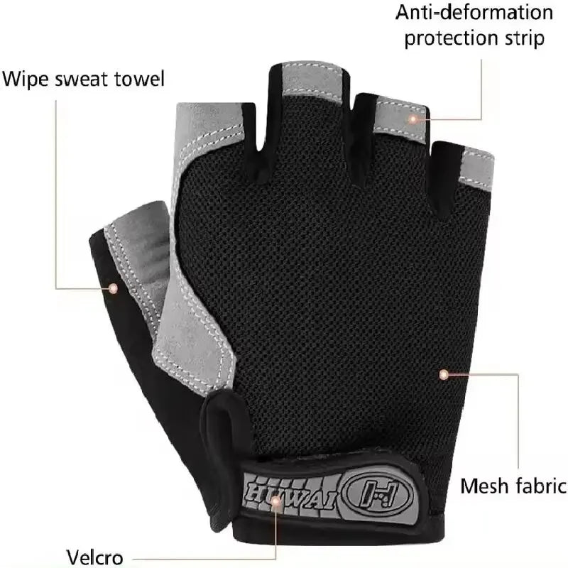 Guantes Ciclismo y Pesca Sin Dedos – Transpirables Antideslizantes Unisex