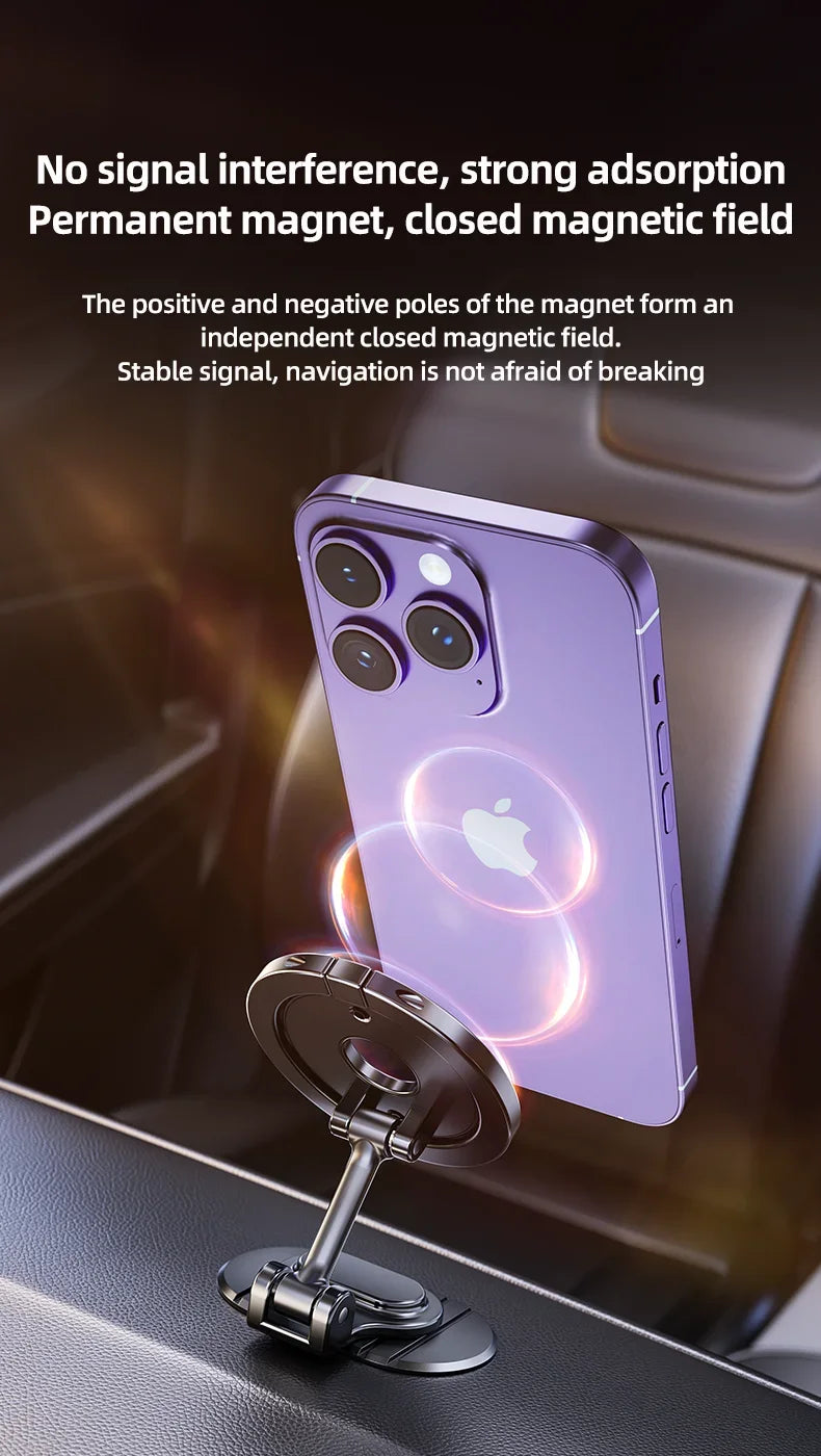 720 Rotation Magnetic Car Phone Holder Stand Strong Magnet Smart Phone Bracket For iPhone 15 14 13 12 Pro Max Samsung Xiaomi