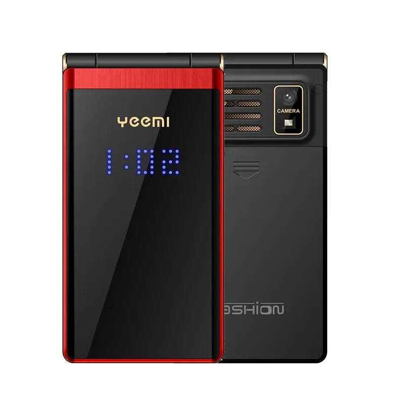 YEEMI M2-C 2G for Elderly Mobile Phone Flip 1800mAh Battery 2.8inches Dual Screen Big Letters MP3/MP4 Player Original Cellphone