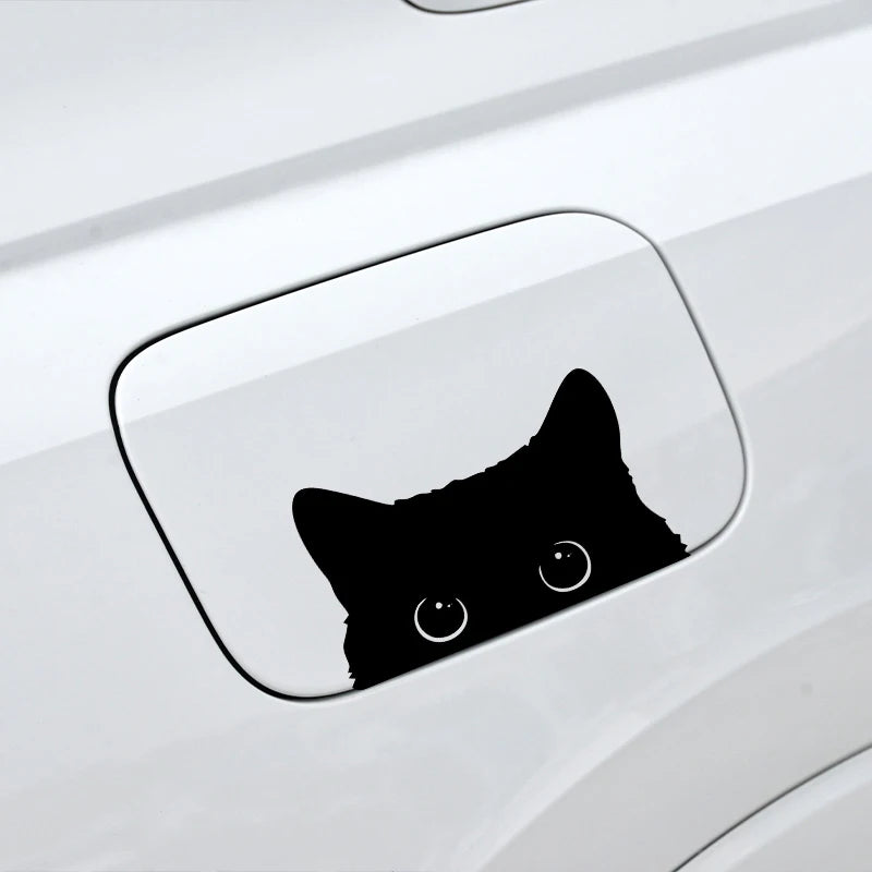 1 piece Hot  Car Sticker Accessories Poor Cat Is Stealing with Big Eyes Watch Vinyl Car Styling Cover Waterproof  PVC