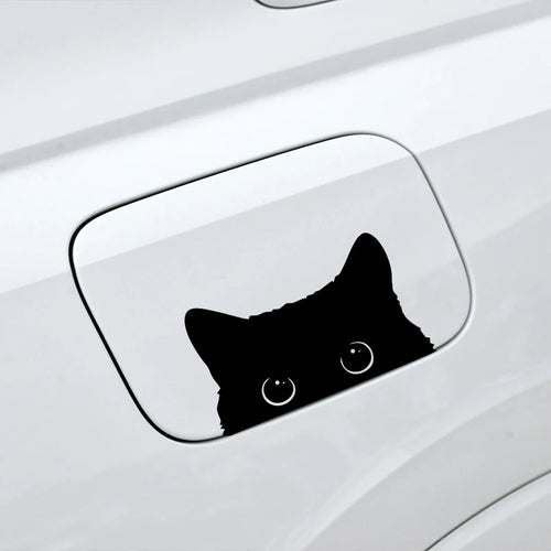1 piece Hot  Car Sticker Accessories Poor Cat Is Stealing with Big Eyes Watch Vinyl Car Styling Cover Waterproof  PVC