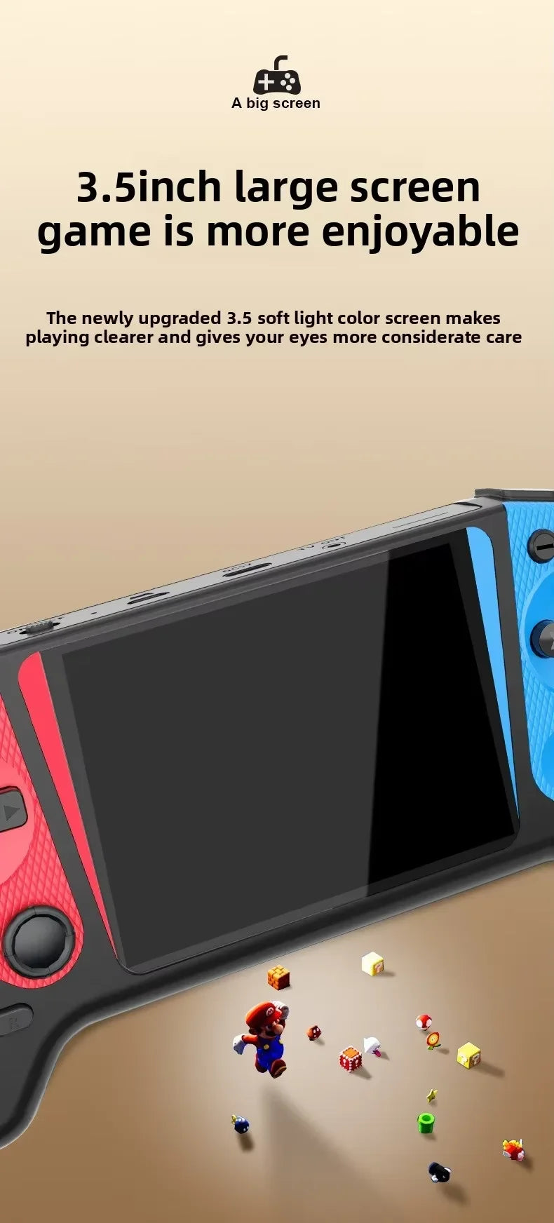New SF3500 Retro Handheld Video Game Console Linux System 5.0 Inch 854*480 IPS Screen 3000mAh Portable Pocket Video Player Games