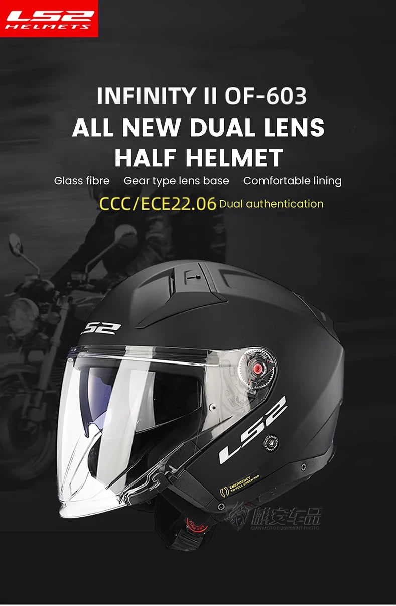 Casco Moto Retro Cara Abierta LS2 | Estilo Vintage - Jet para Scooter y Moto