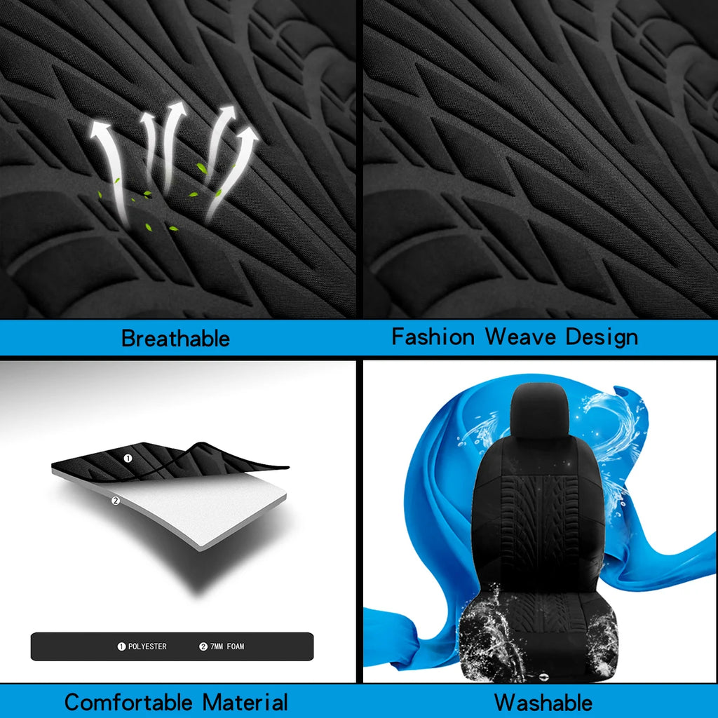 Customized Four Seasons Universal Polyester Full Set Car Seat Covers