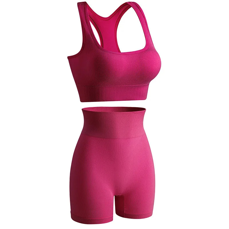 1Set Womens Underwear Set Wireless Lingerie Panties Bra Female Sexy Seamless Tank Crop Top Lady Sports Fitness Yoga Clothing Set