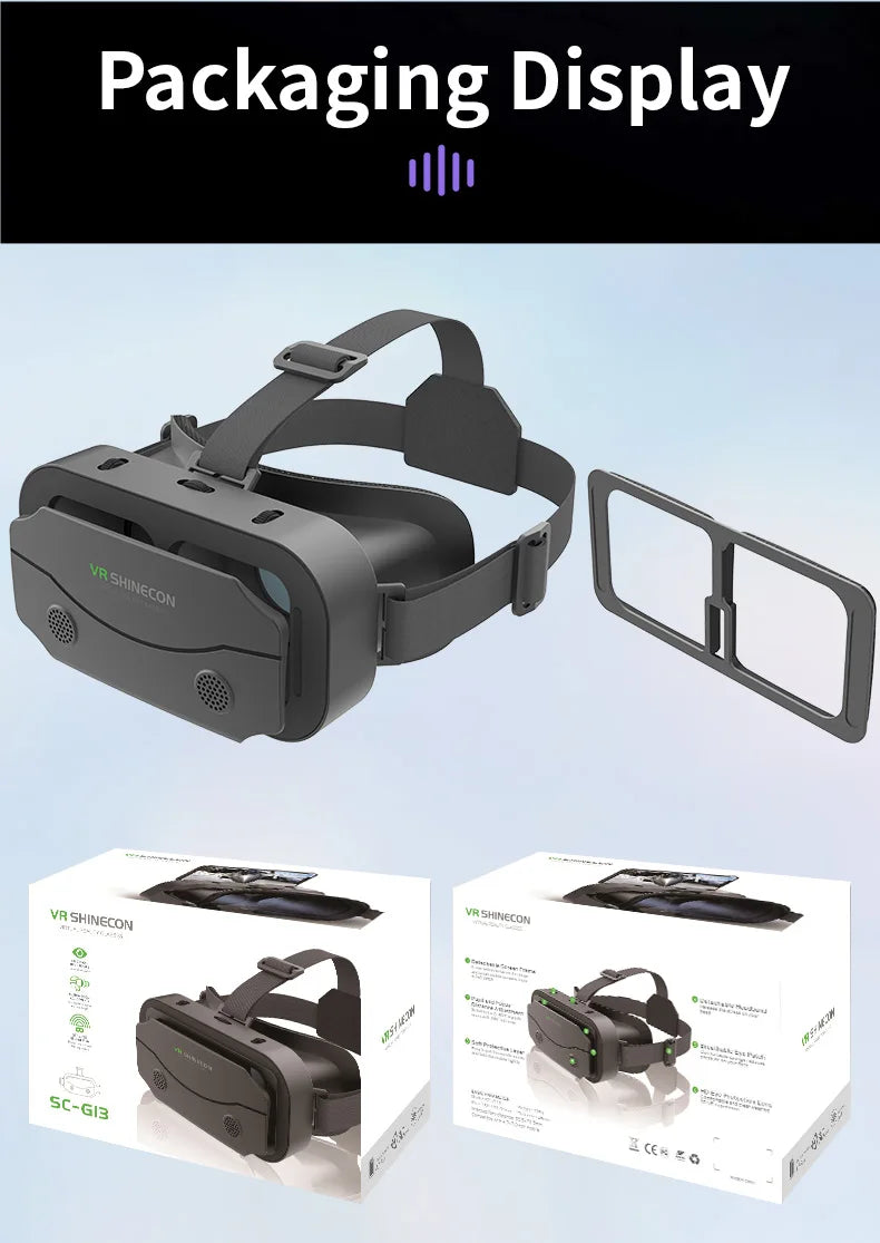 VR Glasses 3D Virtual Reality Smart Phone Mobile Smartphones 7 Inch Headset Helmet Game Wirth Real Viar Goggles Lenses Devices