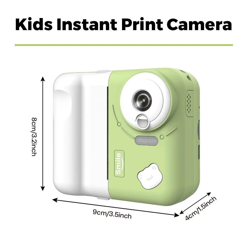 9IMOD Kids Camera Instant Print Camera 2.4 inch 1080P Children Digital Photo Video 10X Zoom 32GB TF Card with Bluetooth Printing