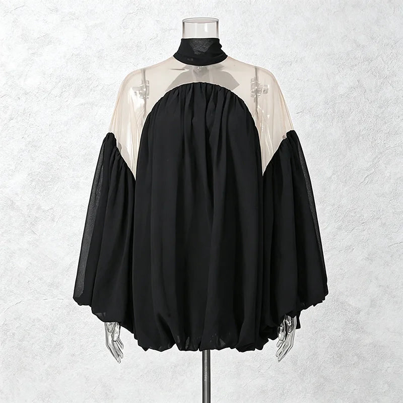 French Design Women's Shirt 2026 Summer New Off-the-shoulder Lantern Sleeves Solid Color Sweet Y2k Loose Versatile Shirts Ladies