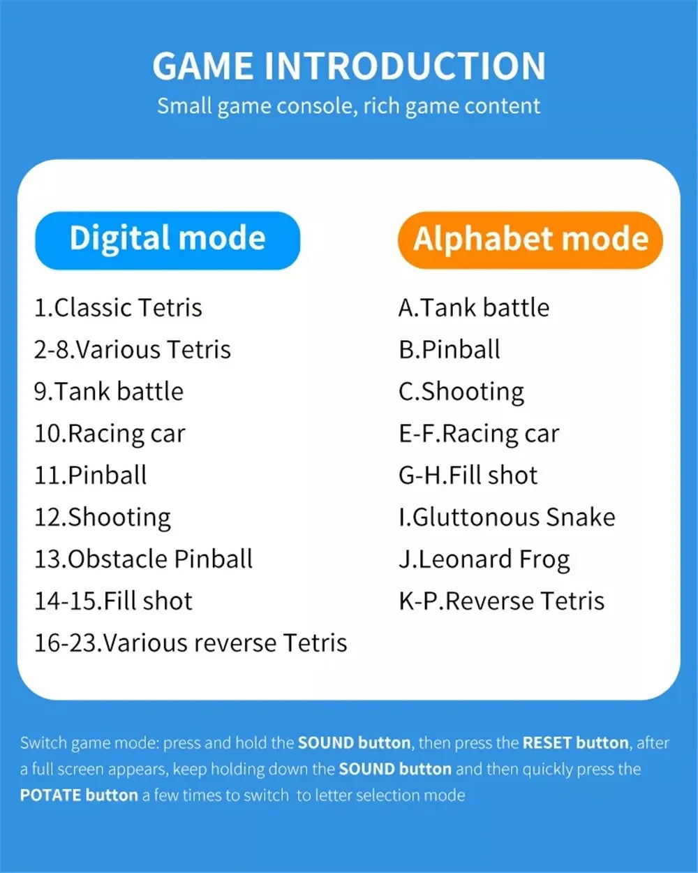 3.5" Game Console For Tetris Console Retro Handheld Game Players Mini Children's Nostalgic Pocket Games Machine Kids Puzzle Toys
