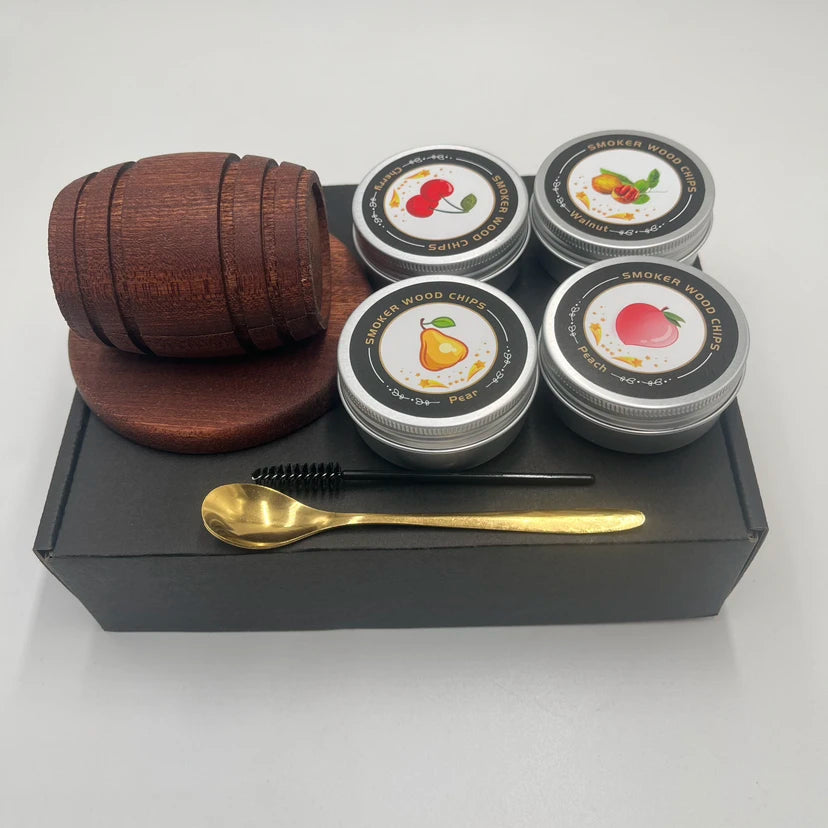 4/6 Flavors Whiskey Smoker Kit  Classic Cocktail Infuser Set with Wood Chips Smoker for Bourbon Whiskey Gifts, Birthday Present