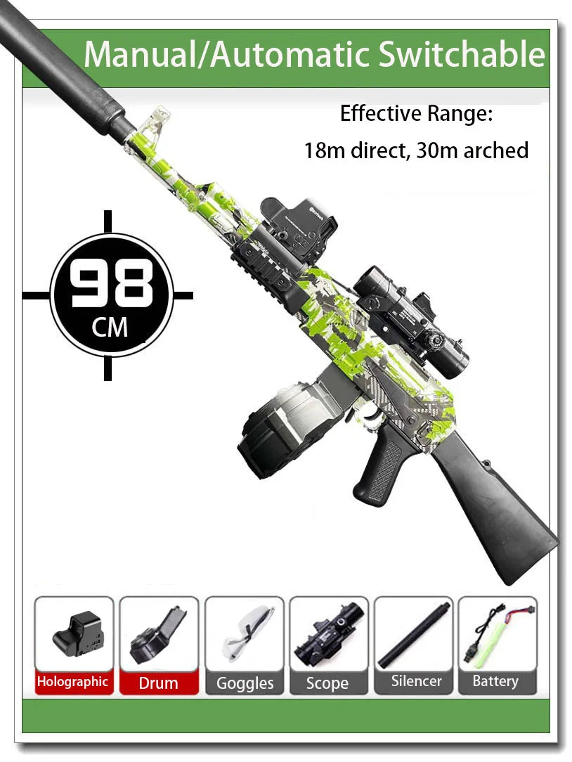Electric Ak47 Toy Gun Automatic Gel Ball Blaster Toys Outdoor Game Gel Ball Sniper Rifle Splatter Gun Toys For Adults Gitfs
