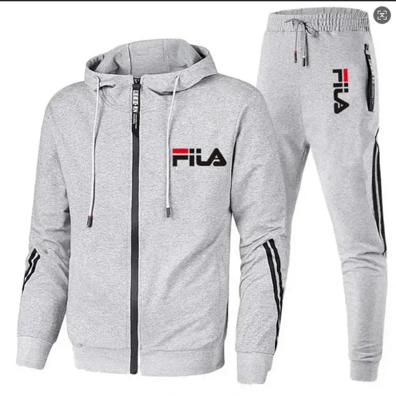 2026 Men's Spring and Autumn Outdoor Zipper Jacket + Athletic Pants Jogging Set Leisure Basketball Fitness Two-Piece Set