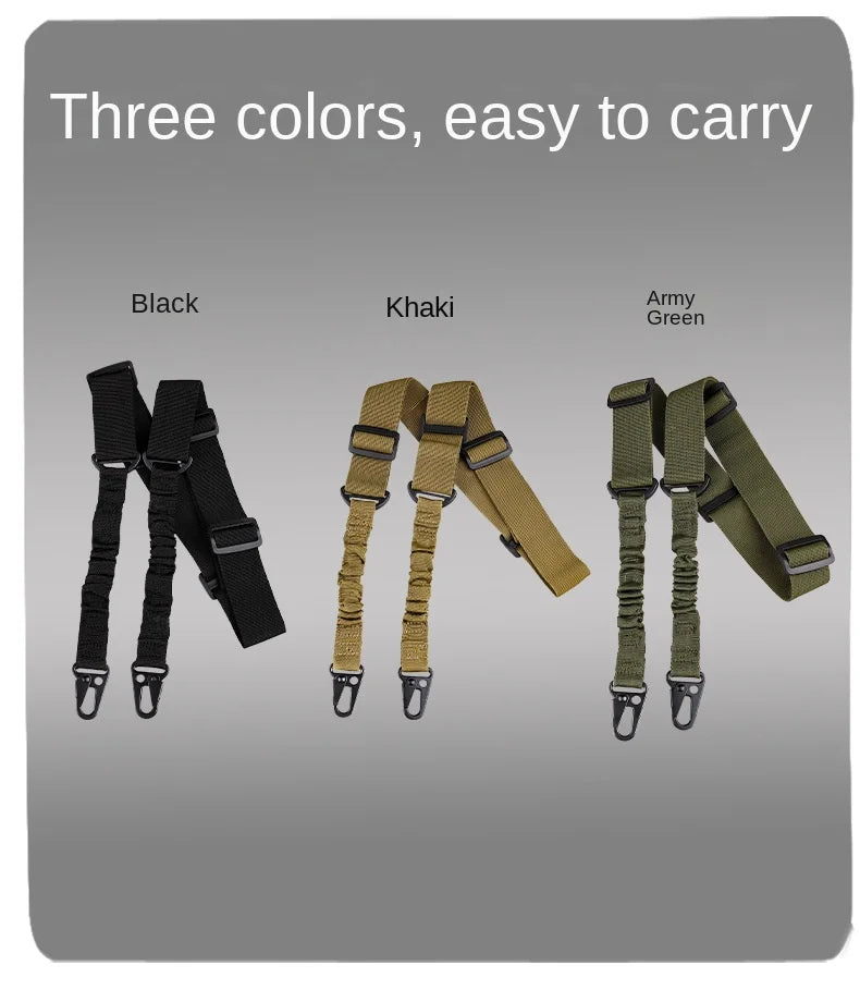 Tactical Two Points Sling Shoulder Strap Army Durable Nylon Rifle Belt Heavy Duty Sling for Outdoor Hunting Sports Accessories