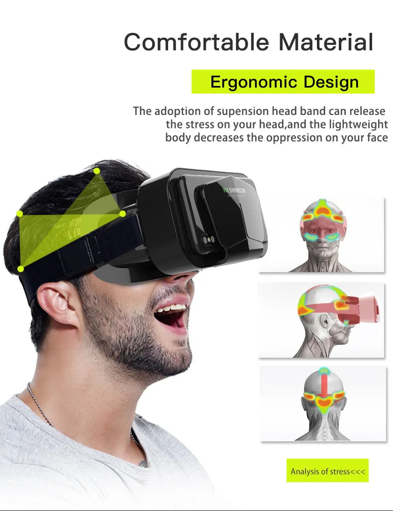 VR Glasses 3D Virtual Reality Smart Phone Mobile Smartphones 7 Inch Headset Helmet Game Wirth Real Viar Goggles Lenses Devices
