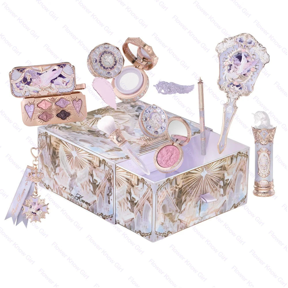 Flower Knows Knight Unicorn Makeup Set - Vegan Cruelty-Free Cosmetics Box with Blush Eyeshadow Lip Gloss High-Quality Gift Set