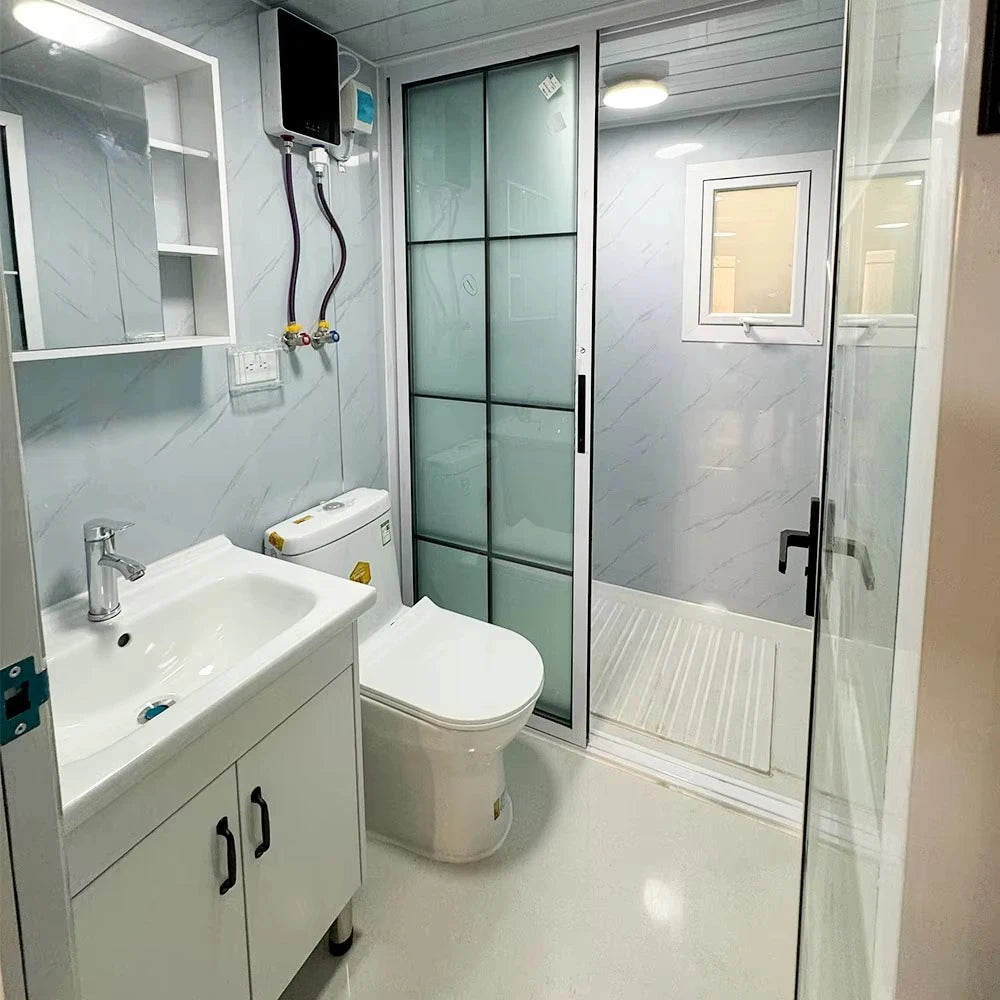 20FT 40FT Expandable Prefab Villa, Movable Modern Container House with 2/3/4/5 Bedrooms, Ready to Use Portable Modular Home