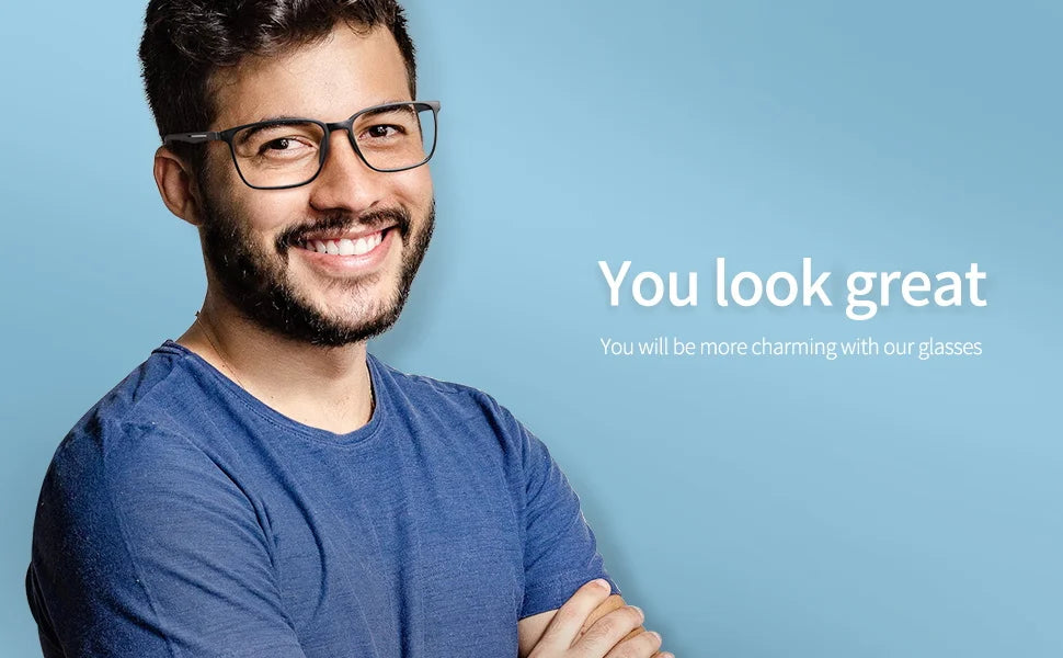 BLUEMOKY Rectangle Prescription Eyeglasses For Men Women Fashion Glasses Myopia Hyperopia Progressive Anti-Blue Light Eyewear