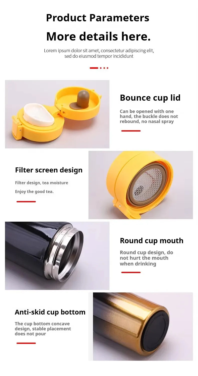 Double-Walled Stainless Steel Thermal Flask 380/510ML for Outdoor Use - Insulated Coffee Mug Maintains Temperature