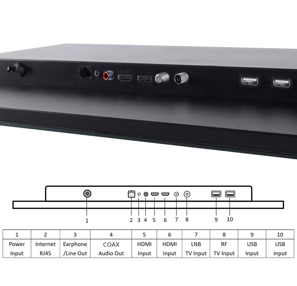Souria 22.1 inches Smart Black Color Waterproof Bathroom LED TV for Luxury Hotel SPA Kitchen TV Bluetooth Android New