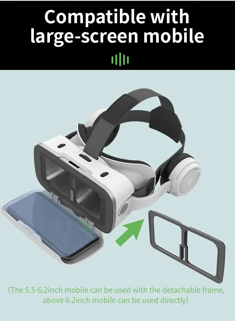 Virtual Reality VR Glasses 3D Headset Devices Viar Helmet Goggles Lenses Smart For Smartphones Phone Mobile Realidade Headphone